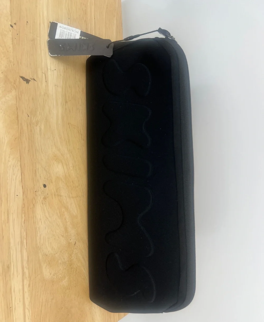 SKIMS Black Sculpted Logo Travel Pouch NWT